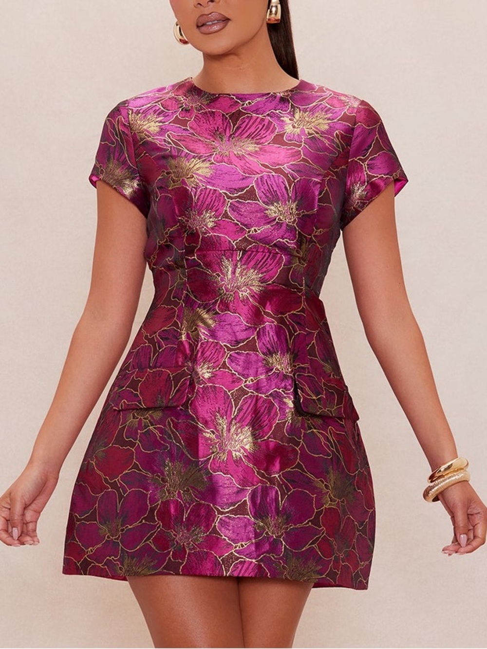 Fashion Nova Adeline Jacquard Mini Dress